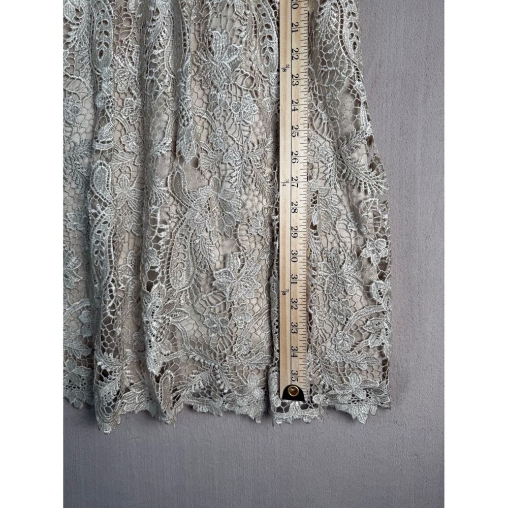 Adrianna Papell Lace Dress Ivory A-Line Sleeveless 10 Romantic Wedding Guest - Picture 9 of 14